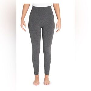 MUK LUKS charcoal heather gray ankle length fleece lined leggings size 1X/2X new